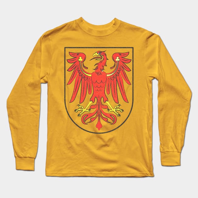 Faded-Style Brandenburg Coat Of Arms / German Gift Long Sleeve T-Shirt by DankFutura